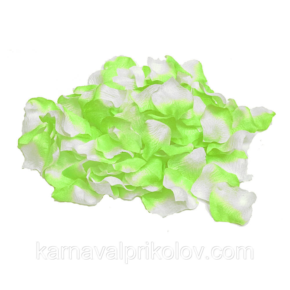 Пелюстки троянд (уп 120шт) салатово-білі