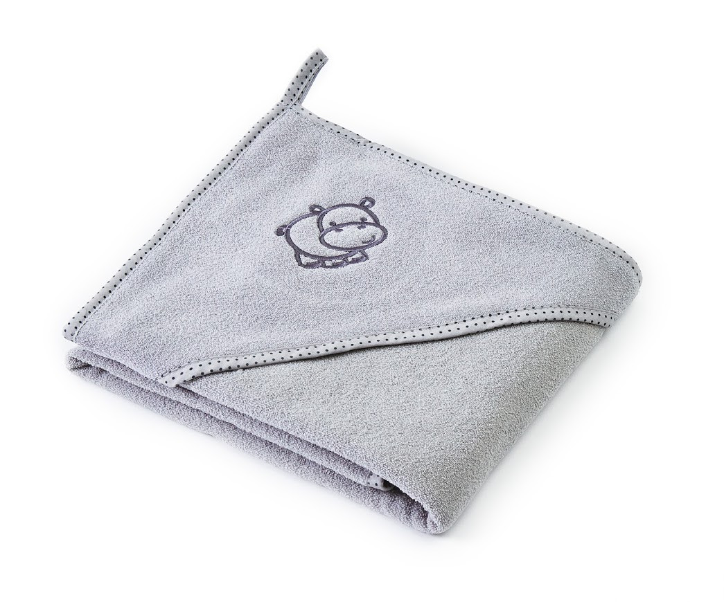 Дитячий махровий рушник Sensillo Hippo Grey