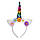 Обідок карнавальний Єдиноріг з ромашками кольоровими (райдужний), фото 2