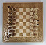 Шахи дерев'яні різьблені ручної роботи набір 3 в 1 шахи, шашки, нарди., фото 5