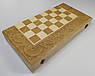 Шахи дерев'яні різьблені ручної роботи набір 3 в 1 шахи, шашки, нарди., фото 10