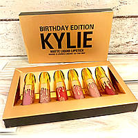 [ 6 цветов ] Набор матовых помад Kylie GOLD Набор помад Кайли золото на подарок любимой (Оригинальные фото)