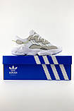 Чоловічі / жіночі кросівки Adidas Ozweego White Grey, білі кросівки адідас озвіго унісекс, фото 2