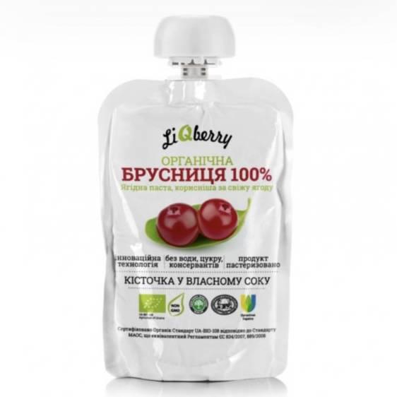 Бруснична паста LiQberry дієтична добавка дойпак 100 г