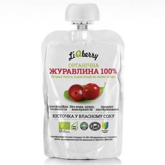 Клюквенная паста LiQberry диетическая добавка дойпак 100 г - фото 1 - id-p1444783176