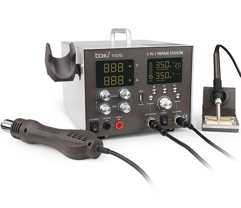 Паяльна станція з лабораторним блоком живлення BAKU BA-9305L 5A, 30V + USB 2A