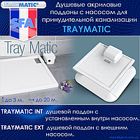 Душевой поддон с насосом для принудительной канализации TRAYMATIC