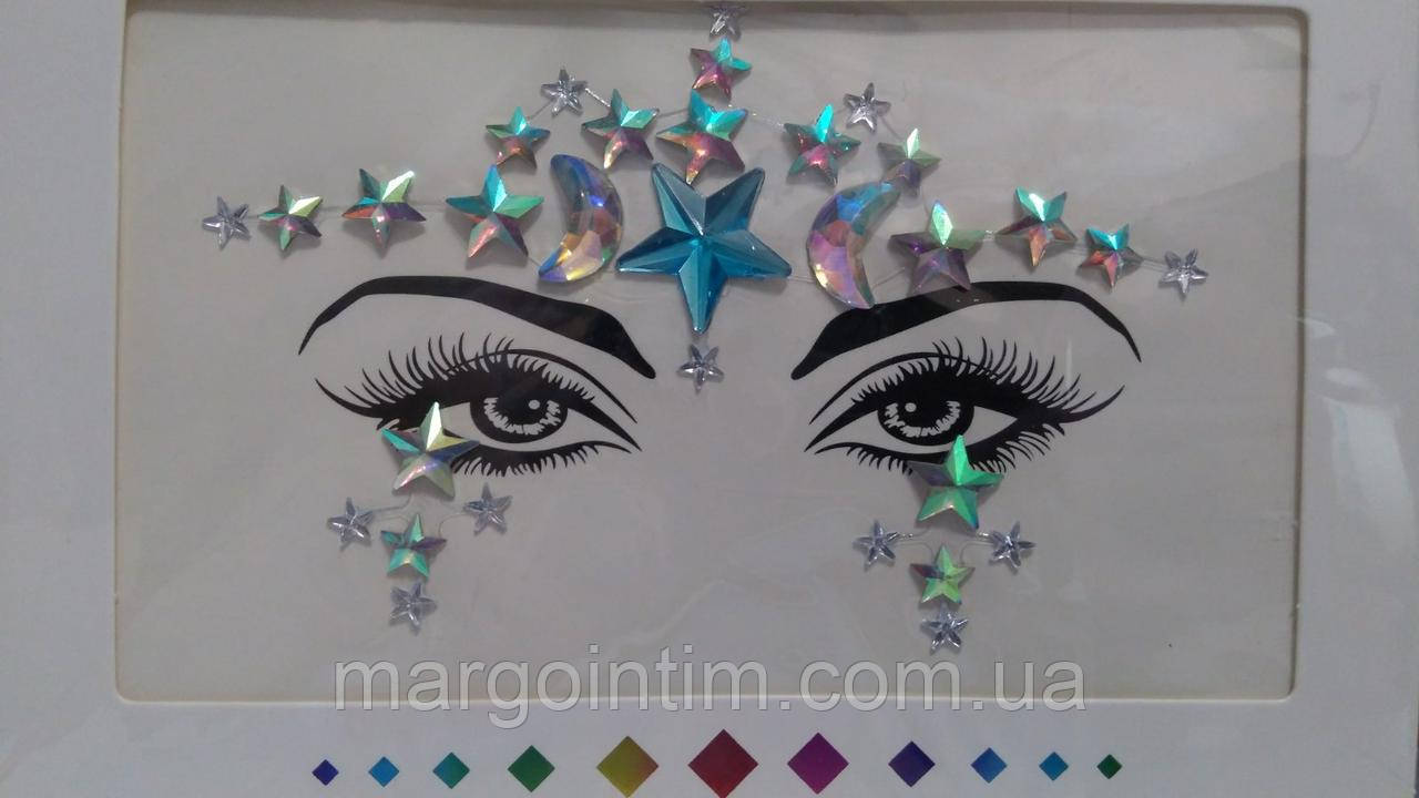 Наклейки  / 3D кристали, стрази, Місяць  для обличчя Для вечірок і фотосесій, фото 1