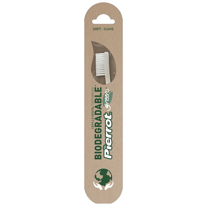 Зубна щітка біорозкладна м'яка Pierrot Green Ref.373