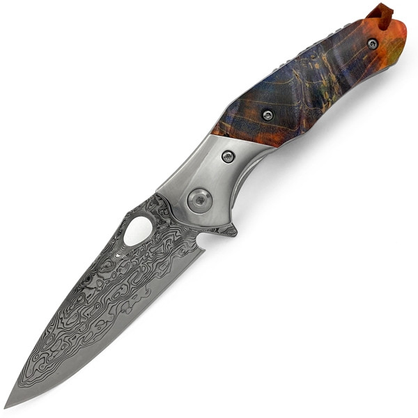 Ніж Damascus Colorful Flipper TC033