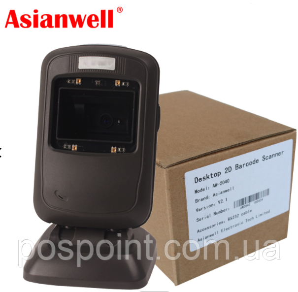 Стаціонарний 2D сканер штрих-кодів QR-кодів Asianwell AW-2040 NLS-FR40 FR4060