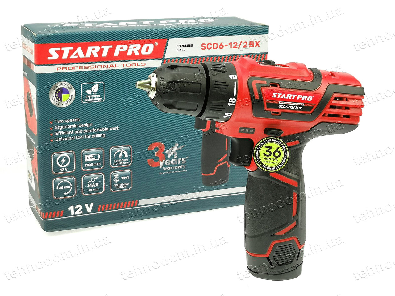 Шурупокрут акумуляторний Start Pro SCD6-12/2 ВХ