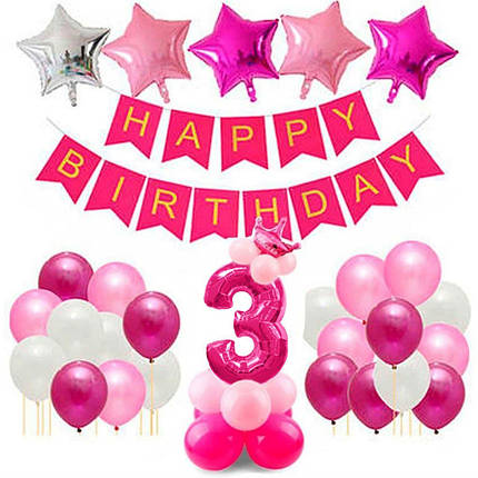 Фотозона з кульок БРИЗ З ЦИФРОЮ | Для дівчинки, фото 1