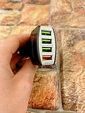 Авто USB зарядка адаптер на 4 USB 009 7A QC3 від прикурювача 12 - 32 V (Оригінальні фото), фото 3