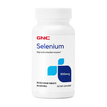 Селен (як селенові дріжджі) GNC Selenium 100 mcg (100 veg tabs)