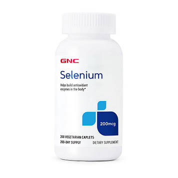 Селен (як селенові дріжджі) GNC Selenium 200 mcg (200 veg caplets)