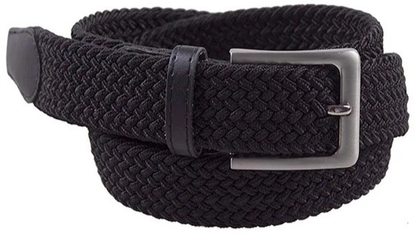 Текстильный мужской ремень Dovhani 115х3.3 см, черный, фото 1