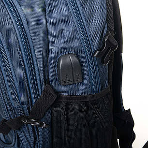 Модний рюкзак для підлітка до школи з USB переходником 5-11 клас Синій 45*30 см Power In Eavas 7873, фото 3