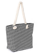 Стильна жіноча пляжна сумка з підкладкою, Принт - Смужка