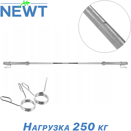 Гриф для штанги олімпійський прямий прямий сталевий гриф Newt Olimpic 2200 мм d- 50 мм вага 20 кг навантаження 250 кг, фото 1