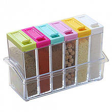 Кухонні підставка з шістьма ємностями для спецій Seasoning six piece set