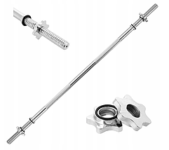 Гриф для штанги прямий металевий гриф хромований Newt 1200 мм 25 мм вага 5 кг навантаження 120 кг, фото 4