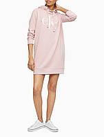 Женское спортивное платье CALVIN KLEIN Metallic Monogram Logo Sweatshirt Dress ОРИГИНАЛ (Размер S) розовое