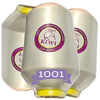 Нитки для оверлока KIWI 150D/1 поліестер, текстуровані для трикотажу 330г 20.000м Молочний No1001