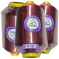 Нитки для оверлока KIWI 150D/1 поліестер, текстуровані для трикотажу 330г 20.000м Бордовий No123