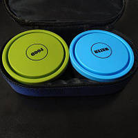 Набір (дві миски + чохол) для прогулянок/подорожей S (250 мл, Ø9 см) м155