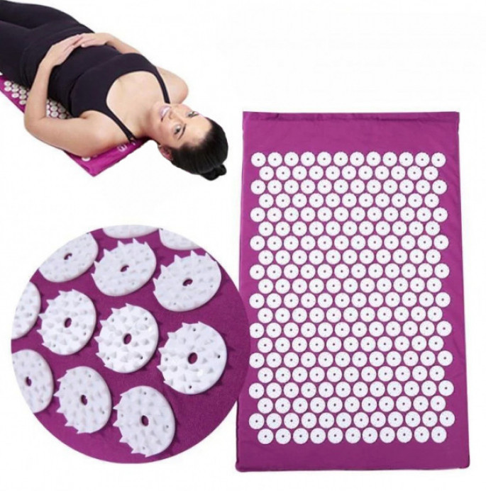 Килимок для акупунктурного масажу Acupressure Mat Фіолетовий 194145
