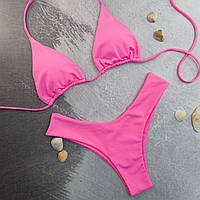 Розовый женский купальник Classic на завязках