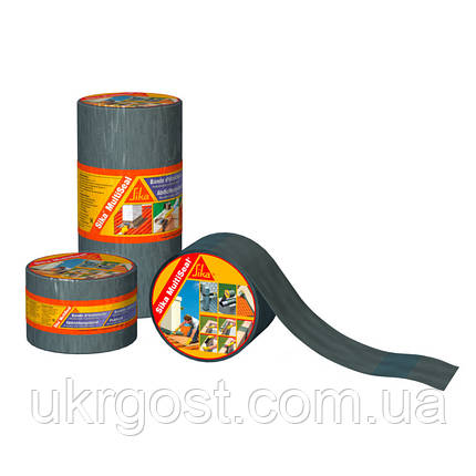 Стрічка бітумна самоклейка для герметизації покрівель Sika MultiSeal 3 м x 100 мм Сірий (3738), фото 1