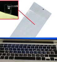 Якісні наклейки букв на клавіатуру прозорі російські для ноутбука білі для відновлення клавіш