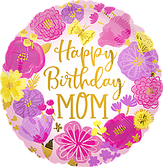 023 Коло 18" ANAGRAM-АН Happy Birthday MOM- квітковий кант (УП)