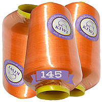 Нитки для оверлока KIWI 150D/1 поліестер, текстуровані для трикотажу 330г 20.000м Жовтогарячий No145