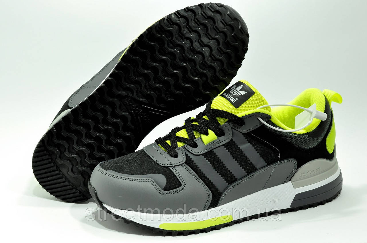 Мужские кроссовки в стиле Adidas ZX 700 HD Серый/Салатовый