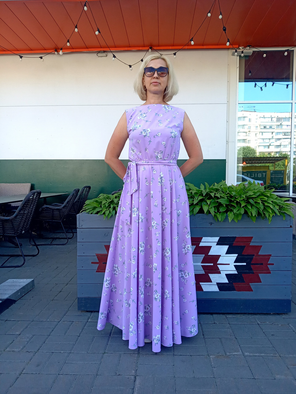 Довга сукня максі лаванда