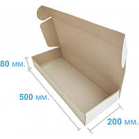 Коробка картонная самосборная длинная 500*200*80 микрогофрокартон, коробка длинная, коробка тубус