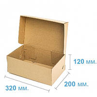 Коробка картонна самозбірна 320х200х120 для туфель, мікрогофрокартон, коробка для взуття, взуттєва