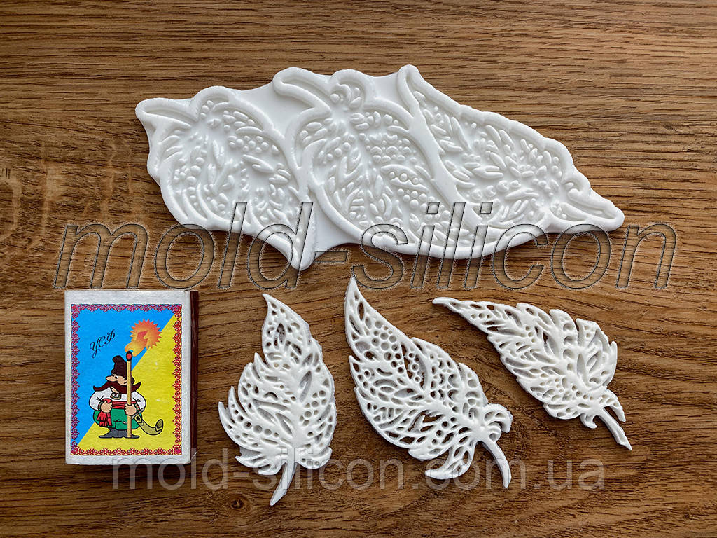 Силіконовий молд "Листочки пір'я", фото 1