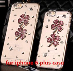 Чохол прозорий iphone 6 plus з камінням, квіти та стрази