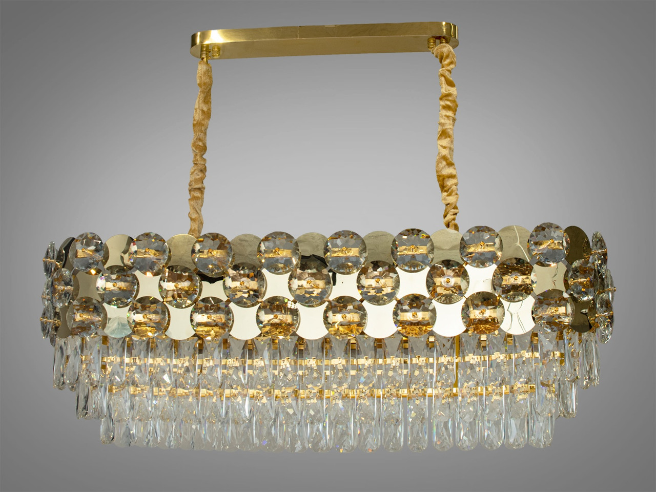Сучасна кришталева люстра Diasha цоколь  ламп 12 шт колір  20001-900x350G