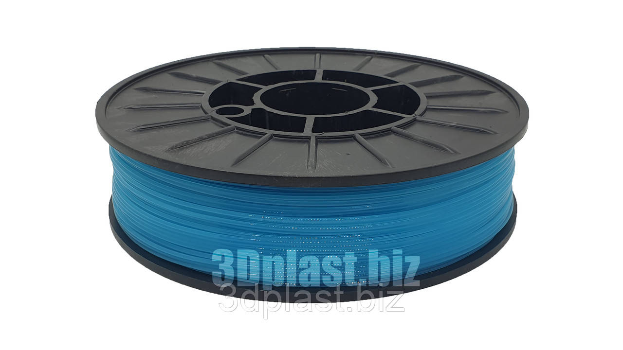 PLA (ПЛА) пластик 3Dplast філамент для 3D принтера 1.75 мм 0.85, прозорий-блакитний
