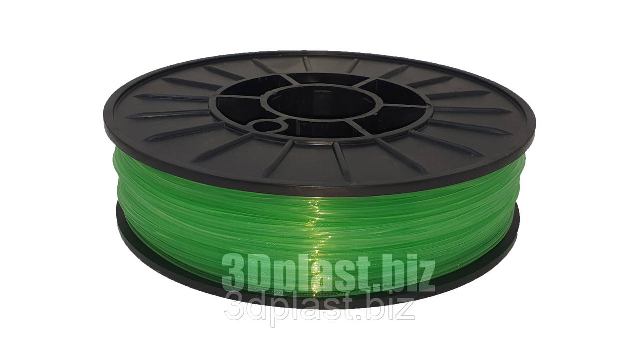 PLA (ПЛА) пластик 3Dplast филамент для 3D принтера 1.75 мм 0.85, прозрачный-зеленый - фото 3 - id-p1445075245