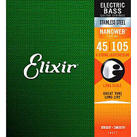 Струны для бас-гитары Elixir 14677 Nanoweb Coated Stainless Steel Medium 4-String Bass 45/105