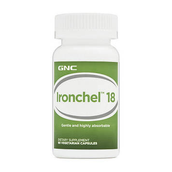 Залізо (Ferrochel) GNC Ironchel 18 (90 veg caps)