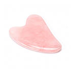 Скребок Гуаша з натурального рожевого кварцу у формі серця