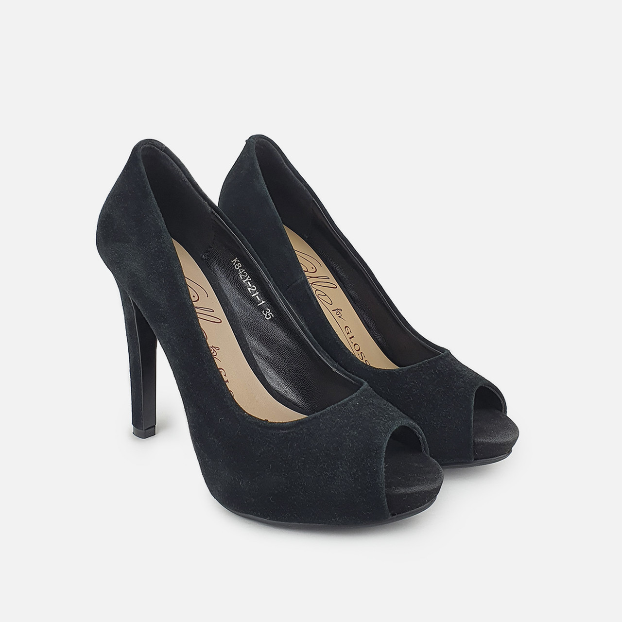 Туфли женские с шипами на высоком каблуке черные 35 - фото 5 - id-p254570730