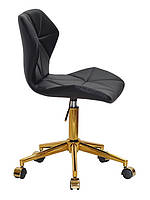 Стілець Torino GD-Modern Office чорний шкірозамінник на золотій хрестовині з коліщатками, фото 3